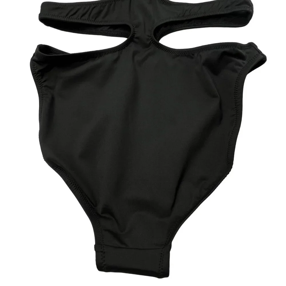 SKIMS Black Cut-Out One Piece Swimsuit